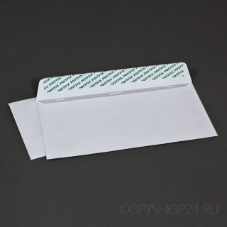 Белый офсет, 80 гр/м2, Прямой клапан, Лента, С окном 