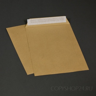 Коричневый крафт, 90 гр/м2, Прямой клапан, Лента, Клапан по короткой стороне 