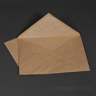 Коричневый крафт, 80 гр/м2, Треугольный клапан, Декстрин,